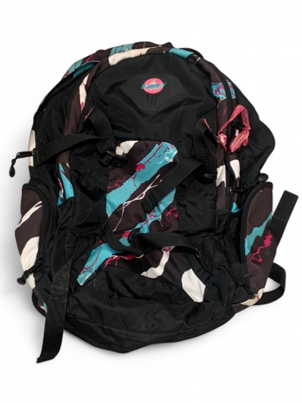 Vintage Burton Teal & Black Patterned Backpack
